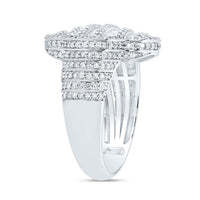 10K White Gold Diamond Clover Ring - 1 1/2 Carat Total Diamond Weight