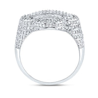 10K White Gold Diamond Clover Ring - 1 1/2 Carat Total Diamond Weight