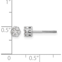 10K White Gold Diamond Cluster Post Earrings - 0.50 Carat Total Diamond Weight by Oro Pregiato