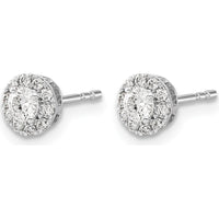10K White Gold Diamond Cluster Post Earrings - 1.0 Carat Total Diamond Weight by Oro Pregiato
