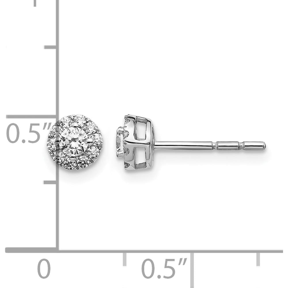 10K White Gold Diamond Cluster Post Earrings - 1.0 Carat Total Diamond Weight by Oro Pregiato