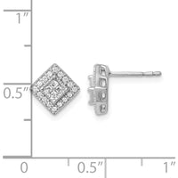 10K White Gold Diamond Cluster Post Earrings - 1.0 Carat Total Diamond Weight by Oro Pregiato
