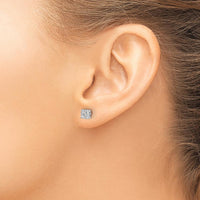 10K White Gold Diamond Cluster Post Earrings - 1.00 Carat Total Diamond Weight by Oro Pregiato