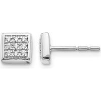 10K White Gold Diamond Cluster Stud Earrings - 0.50 Carat Total Diamond Weight by Oro Pregiato