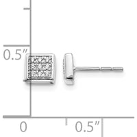 10K White Gold Diamond Cluster Stud Earrings - 0.50 Carat Total Diamond Weight by Oro Pregiato