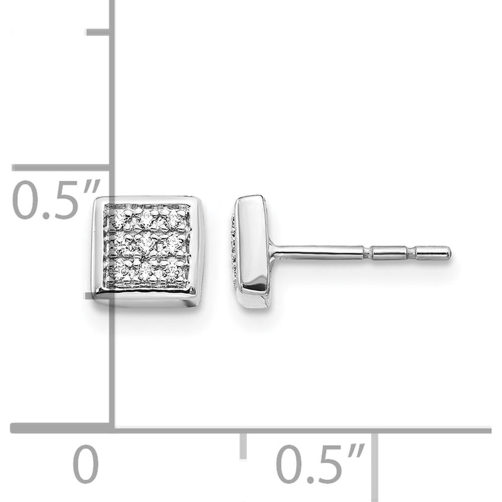 10K White Gold Diamond Cluster Stud Earrings - 0.50 Carat Total Diamond Weight by Oro Pregiato