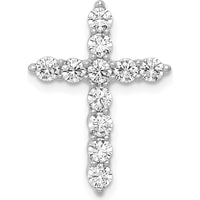 10K White Gold Diamond Cross Pendant Slide with 3/4 Carat Total Diamond Weight by Oro Pregiato