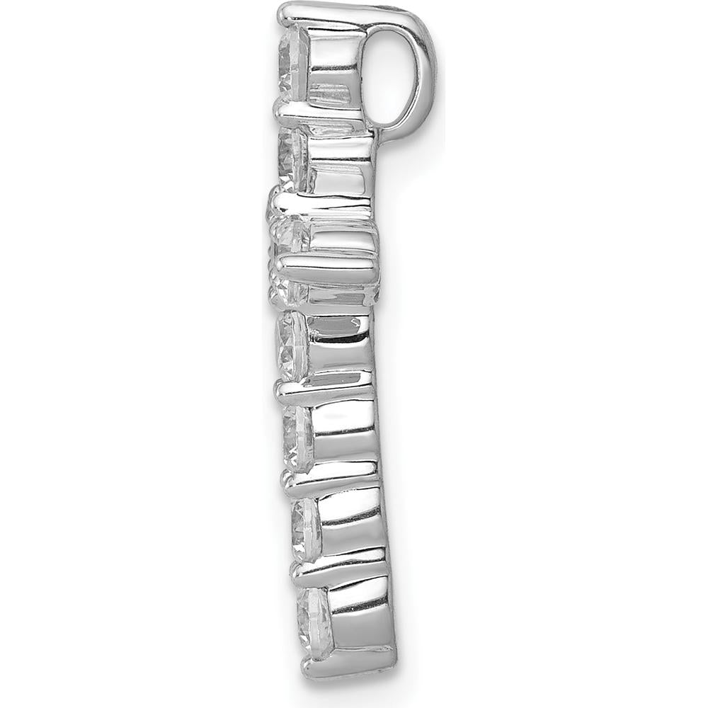 10K White Gold Diamond Cross Pendant Slide with 3/4 Carat Total Diamond Weight by Oro Pregiato