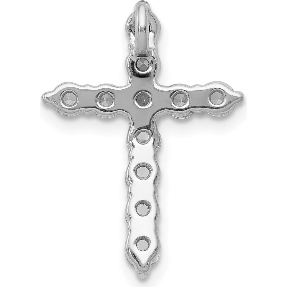 10K White Gold Diamond Cross Pendant Slide with 3/4 Carat Total Diamond Weight by Oro Pregiato
