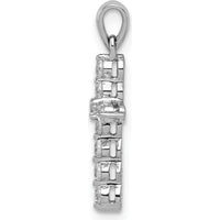 10K White Gold Diamond Cross Pendant with 1/4 Carat Total Diamond Weight by Oro Pregiato