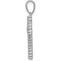 10K White Gold Diamond Cross Pendant with 1/4 Carat Total Diamond Weight by Oro Pregiato