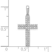10K White Gold Diamond Cross Pendant with 1/4 Carat Total Diamond Weight by Oro Pregiato