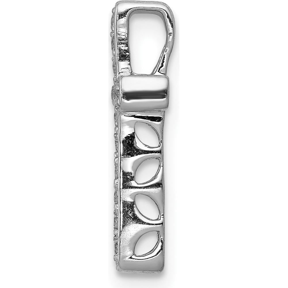 10K White Gold Diamond Cross Pendant with Round Brilliant Diamonds - 1/6 Carat Total Diamond Weight by Oro Pregiato