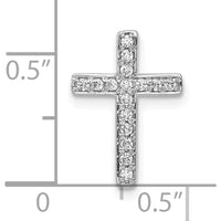 10K White Gold Diamond Cross Pendant with Round Brilliant Diamonds - 1/6 Carat Total Diamond Weight by Oro Pregiato