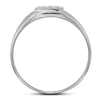 10K White Gold Diamond Cross Ring - 1/20 Carat Total Diamond Weight