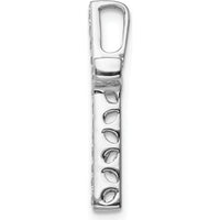 10K White Gold Diamond Cross Slide Pendant - Rhodium Plated with Sparkling Diamonds by Oro Pregiato