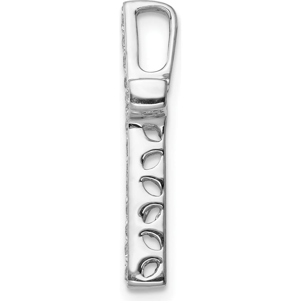 10K White Gold Diamond Cross Slide Pendant - Rhodium Plated with Sparkling Diamonds by Oro Pregiato