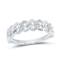 10K White Gold Diamond Cuban Link Ring - 1/2 Carat Total Diamond Weight