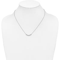 10K White Gold Diamond Curved Bar Pendant Necklace - 0.18 Carat Total Diamond Weight by Oro Pregiato