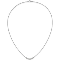 10K White Gold Diamond Curved Bar Pendant Necklace - 0.18 Carat Total Diamond Weight by Oro Pregiato