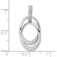 10K White Gold Diamond Double Oval Pendant - 1/20 Carat Total Diamond Weight by Oro Pregiato
