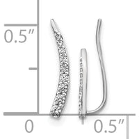 10K White Gold Diamond Ear Climber Earrings with 1/2 Carat Total Diamond Weight by Oro Pregiato