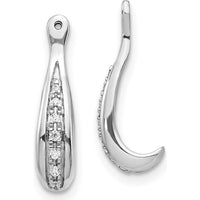 10K White Gold Diamond Earring Jackets - 0.25 Carats Total Diamond Weight by Oro Pregiato