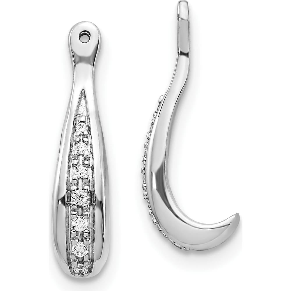 10K White Gold Diamond Earring Jackets - 0.25 Carats Total Diamond Weight by Oro Pregiato