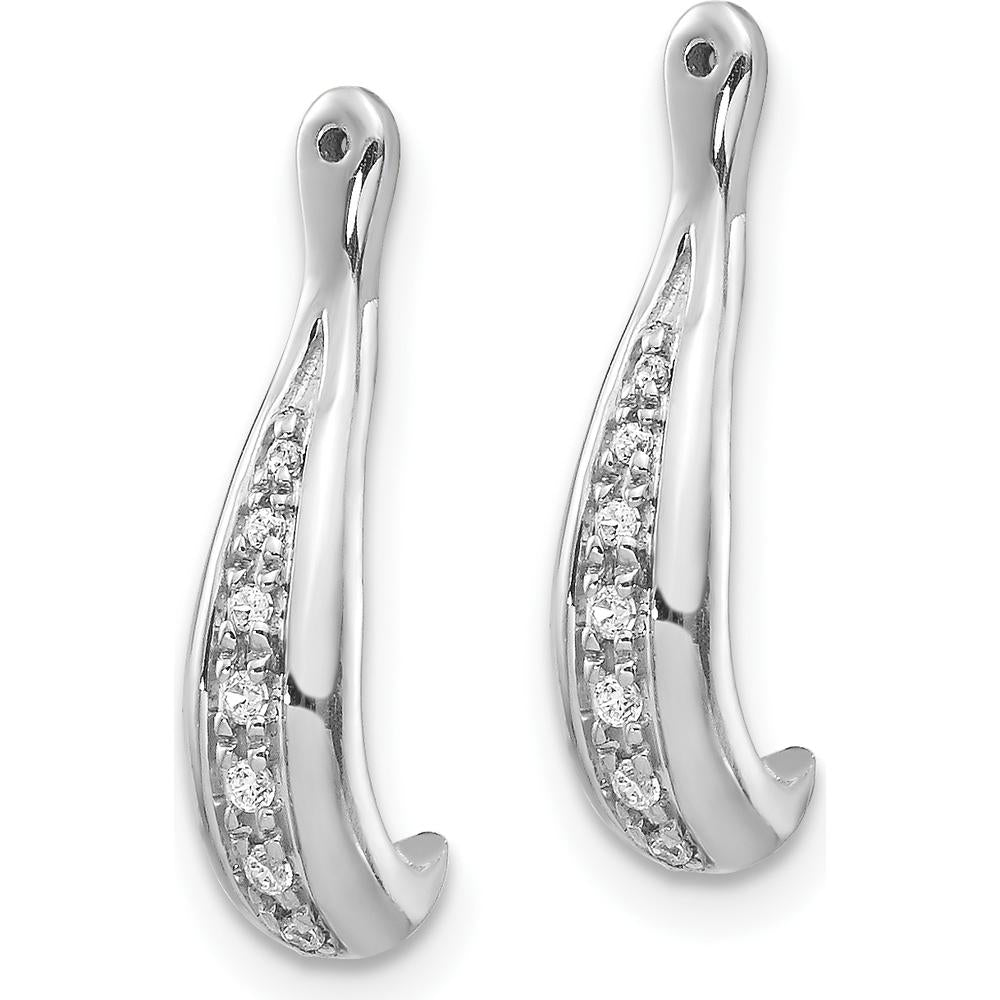 10K White Gold Diamond Earring Jackets - 0.25 Carats Total Diamond Weight by Oro Pregiato