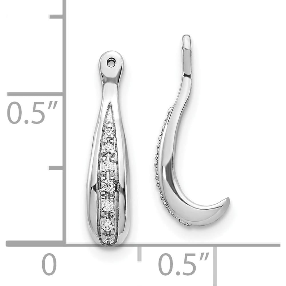10K White Gold Diamond Earring Jackets - 0.25 Carats Total Diamond Weight by Oro Pregiato