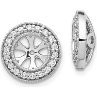 10K White Gold Diamond Earring Jackets with 1/3 Carats Total Diamond Weight in Cluster Design by Oro Pregiato