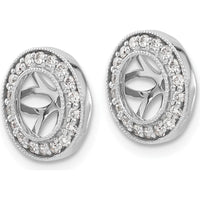 10K White Gold Diamond Earring Jackets with 1/3 Carats Total Diamond Weight in Cluster Design by Oro Pregiato
