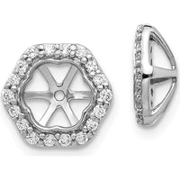 10K White Gold Diamond Earring Jackets with Cluster Diamonds - 1.50 Carats Total Diamond Weight by Oro Pregiato