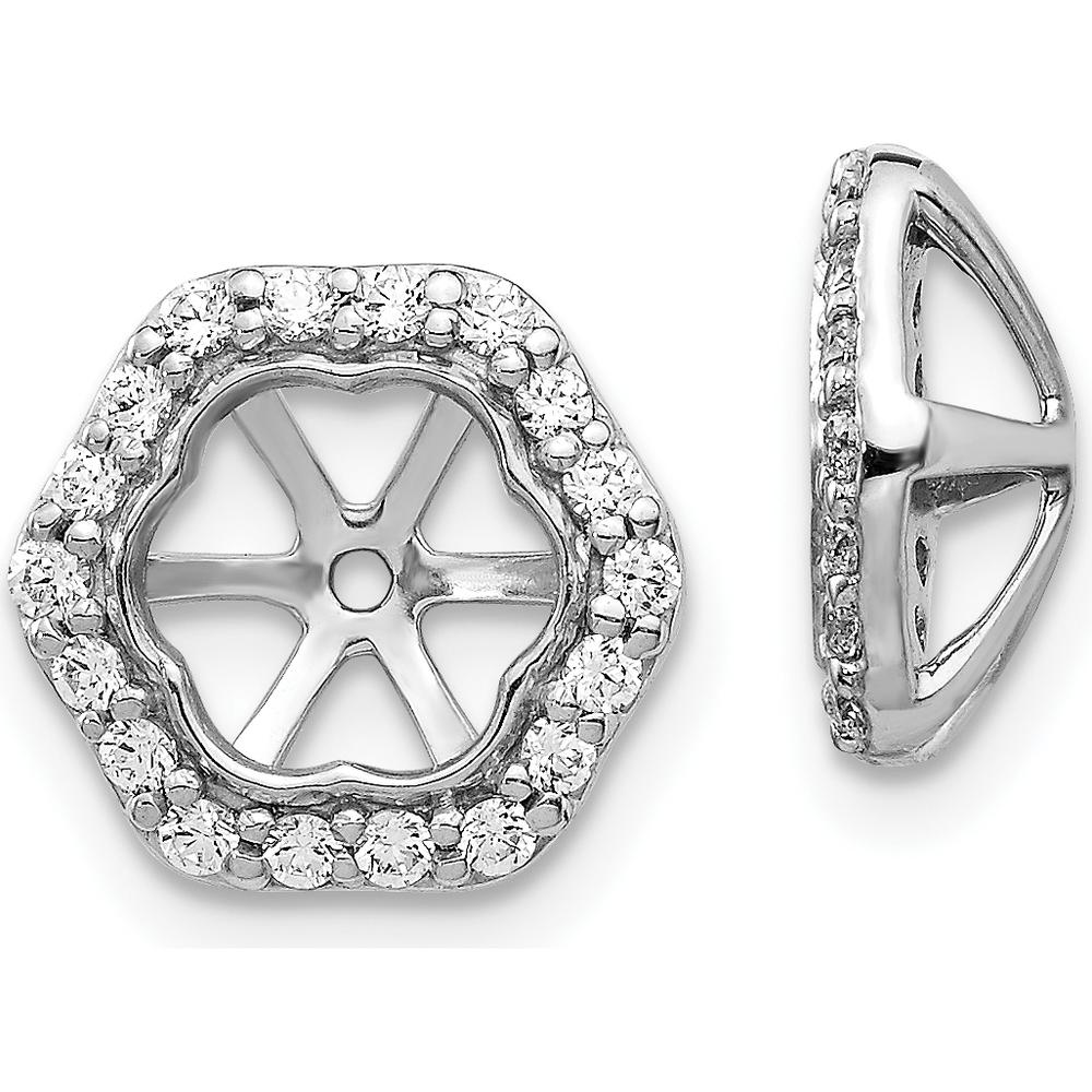 10K White Gold Diamond Earring Jackets with Cluster Diamonds - 1.50 Carats Total Diamond Weight by Oro Pregiato