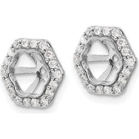 10K White Gold Diamond Earring Jackets with Cluster Diamonds - 1.50 Carats Total Diamond Weight by Oro Pregiato