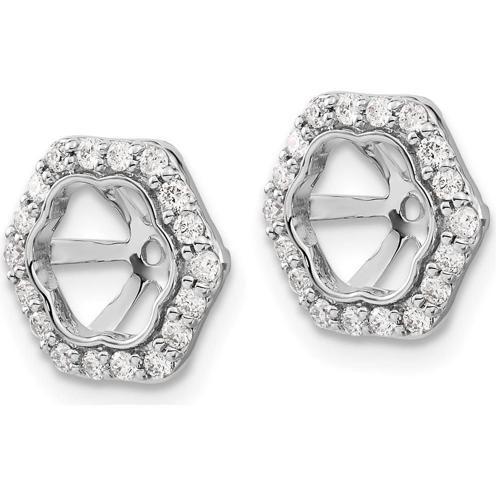 10K White Gold Diamond Earring Jackets with Cluster Diamonds - 1.50 Carats Total Diamond Weight by Oro Pregiato