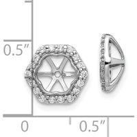 10K White Gold Diamond Earring Jackets with Cluster Diamonds - 1.50 Carats Total Diamond Weight by Oro Pregiato
