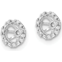 10K White Gold Diamond Earring Jackets with Round and Baguette Diamonds - 1.0 Carat Total Diamond Weight by Oro Pregiato