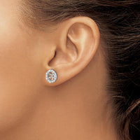 10K White Gold Diamond Earring Jackets with Round and Baguette Diamonds - 1.00 Carat Total Diamond Weight by Oro Pregiato