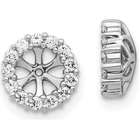 10K White Gold Diamond Earring Jackets with Round Diamond Cluster - 1.00 Carats Total Diamond Weight by Oro Pregiato