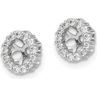 10K White Gold Diamond Earring Jackets with Round Diamond Cluster - 1.00 Carats Total Diamond Weight by Oro Pregiato