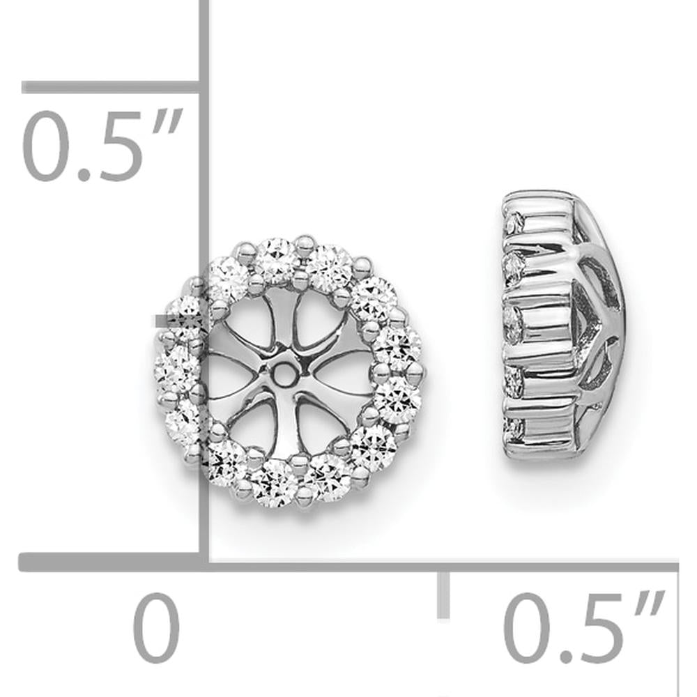 10K White Gold Diamond Earring Jackets with Round Diamond Cluster - 1.00 Carats Total Diamond Weight by Oro Pregiato