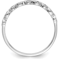 10K White Gold Diamond Fancy Band with Milgrain Detail - 0.025 Carat Total Diamond Weight by 0