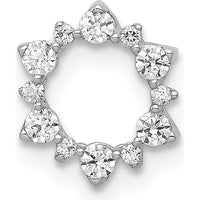 10K White Gold Diamond Fancy Circle Chain Slide Pendant with Round Diamonds by Oro Pregiato