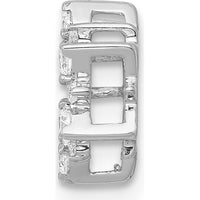 10K White Gold Diamond Fancy Circle Chain Slide Pendant with Round Diamonds by Oro Pregiato
