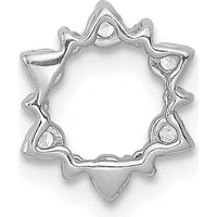 10K White Gold Diamond Fancy Circle Chain Slide Pendant with Round Diamonds by Oro Pregiato