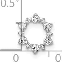10K White Gold Diamond Fancy Circle Chain Slide Pendant with Round Diamonds by Oro Pregiato