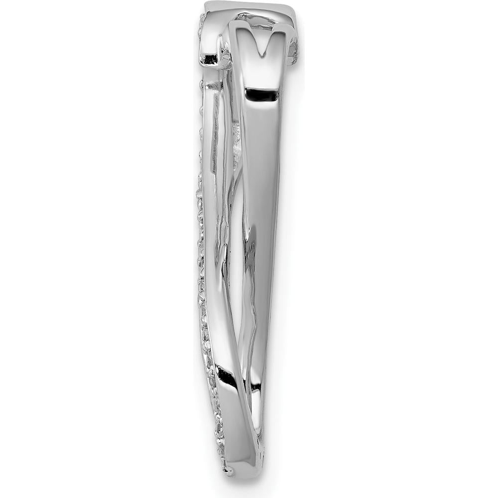 10K White Gold Diamond Freeform Heart Infinity Slide Pendant with Rhodium Finish by Oro Pregiato