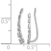 10K White Gold Diamond Graduated Ear Climbers - 0.45 Carats Total Diamond Weight by Oro Pregiato