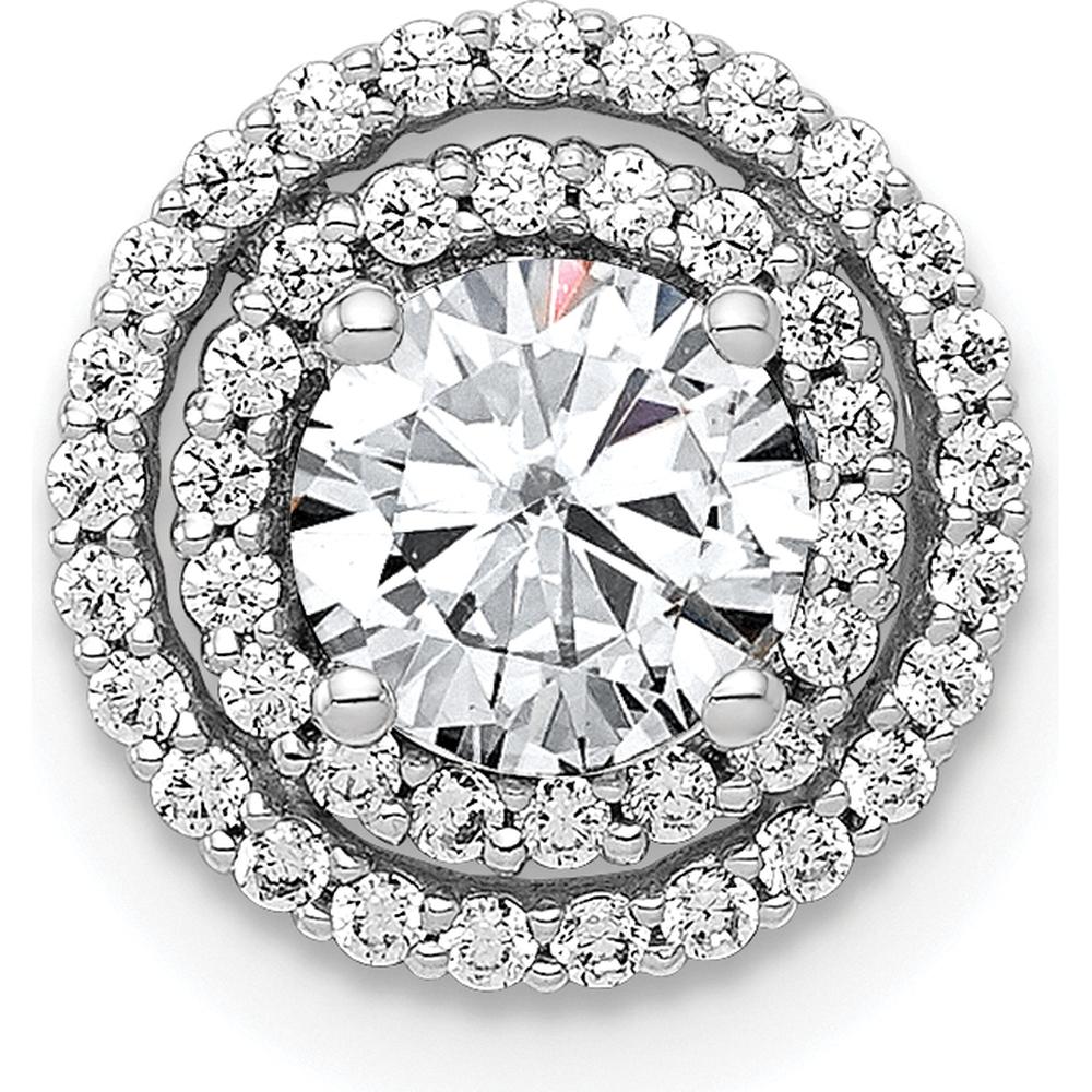 10K White Gold Diamond Halo Stud Earrings - 1/5 Carat Total Diamond Weight by Oro Pregiato